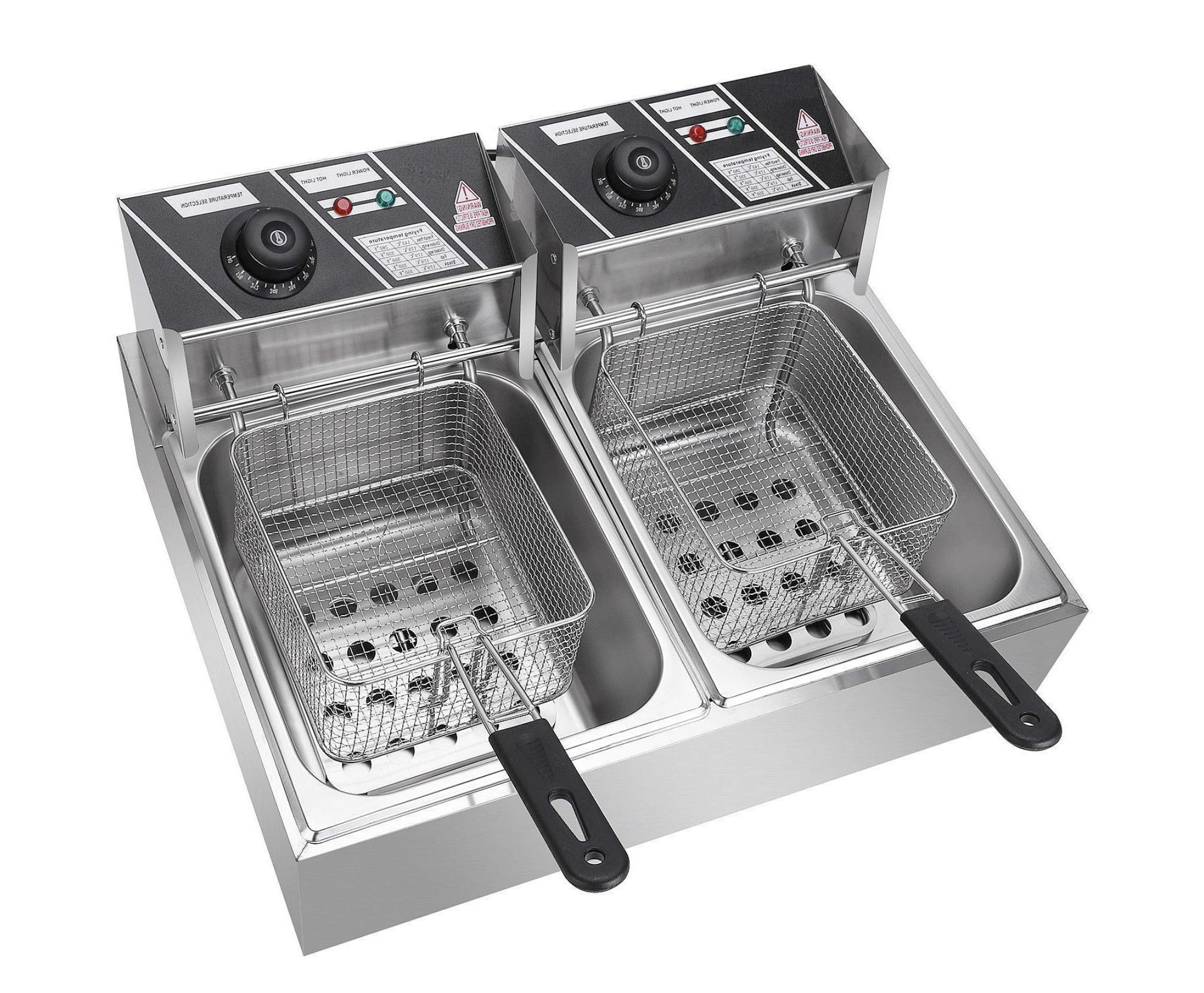 Commercial Double Tank Deep Fryer – 2 × 6L